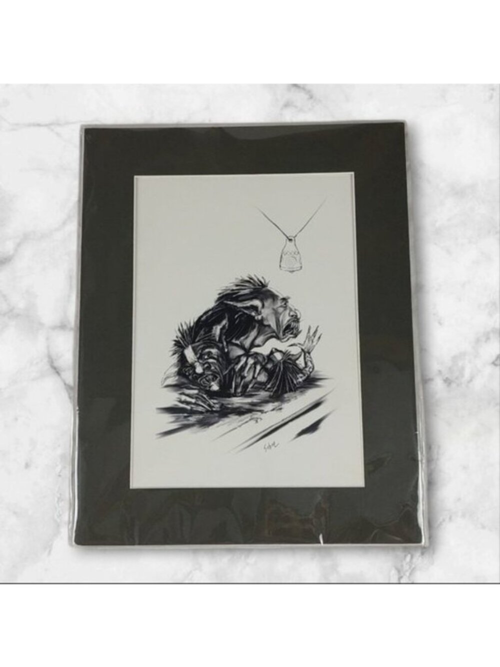 Dark Fantasy Grimdark Macabe Goblin Art Print Linda Saboe Smear